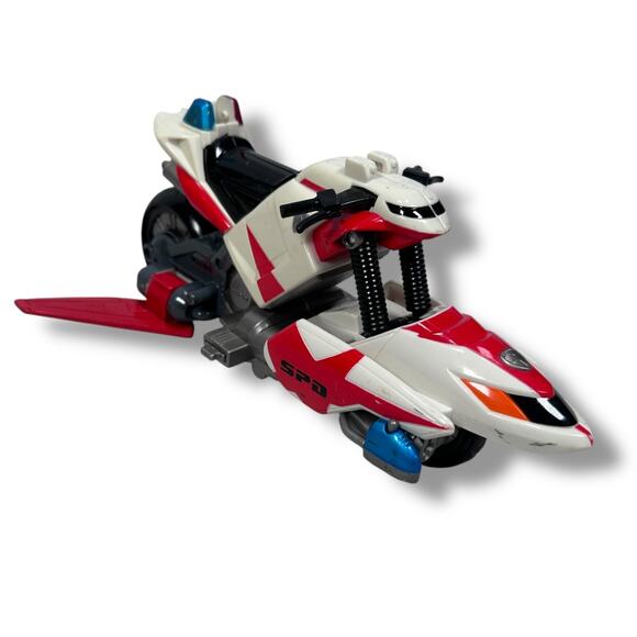 Bandai Power Rangers SPD Patrol Cycle Action Figure Toy 8" White Red Loose 2004 - Picture 1 of 11